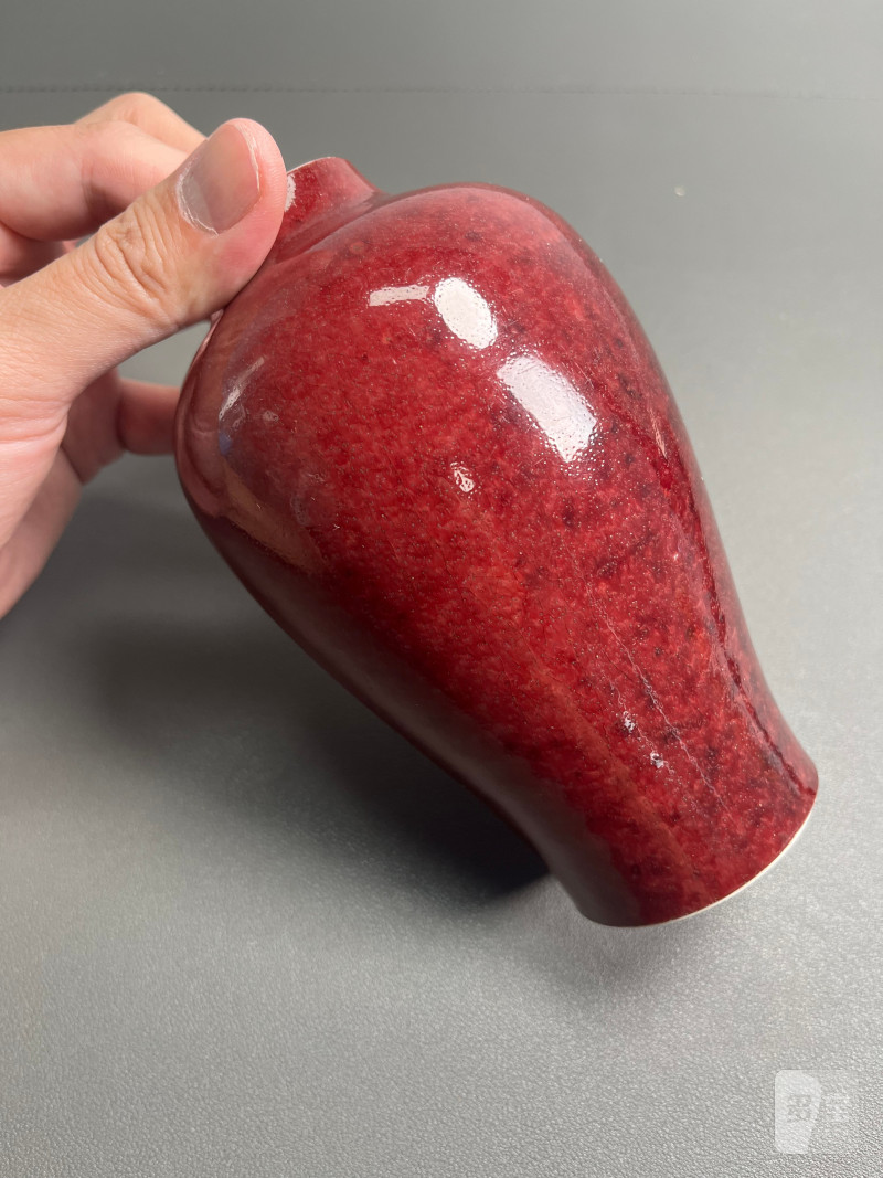 清康熙  郎窑红釉梅瓶 - 图7